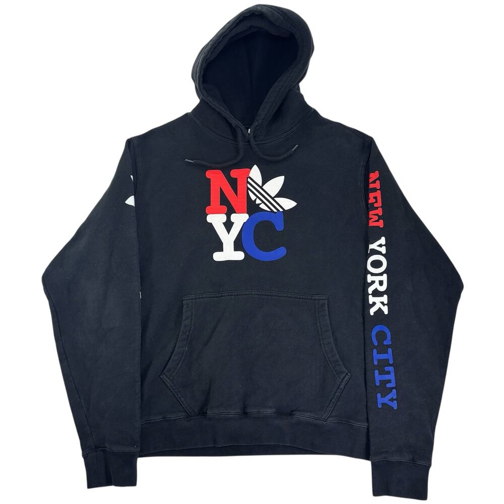 Men's Adidas Original New York City Hoodie NYC Medium Black Sweatshirt GQ1404